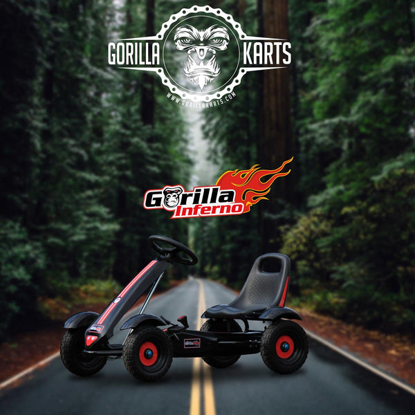 Gorilla Inferno Pedal go kart Red + Tipping Trailer
