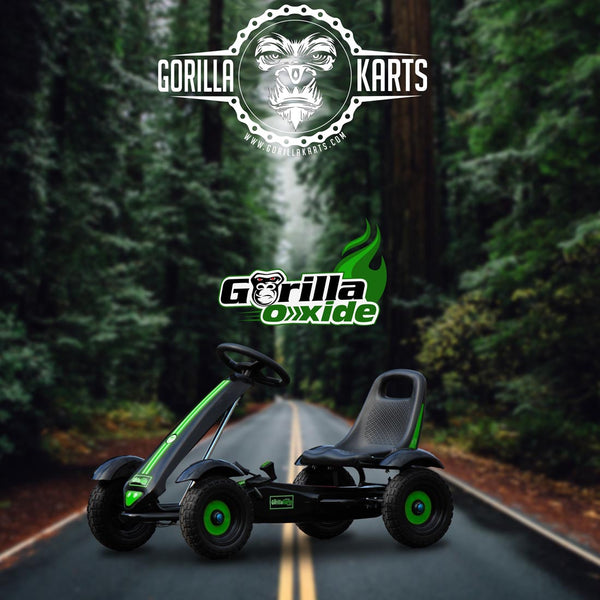 Gorilla Oxide Pedal go kart Green + Tipping Trailer