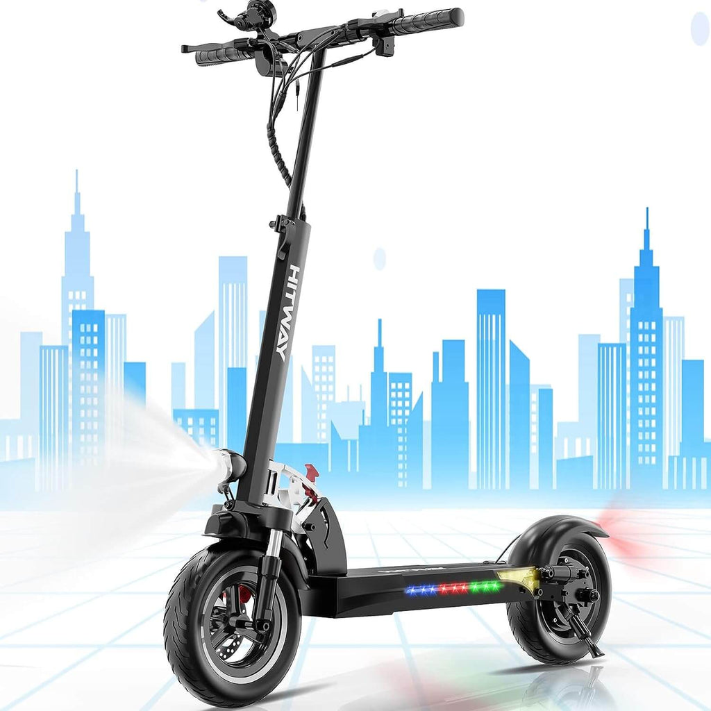 Hitway Electric Scooter BLACK 10" for Adults/Teens, Powerful Motor 800W, 25 mile Range,Max Speed 24mph