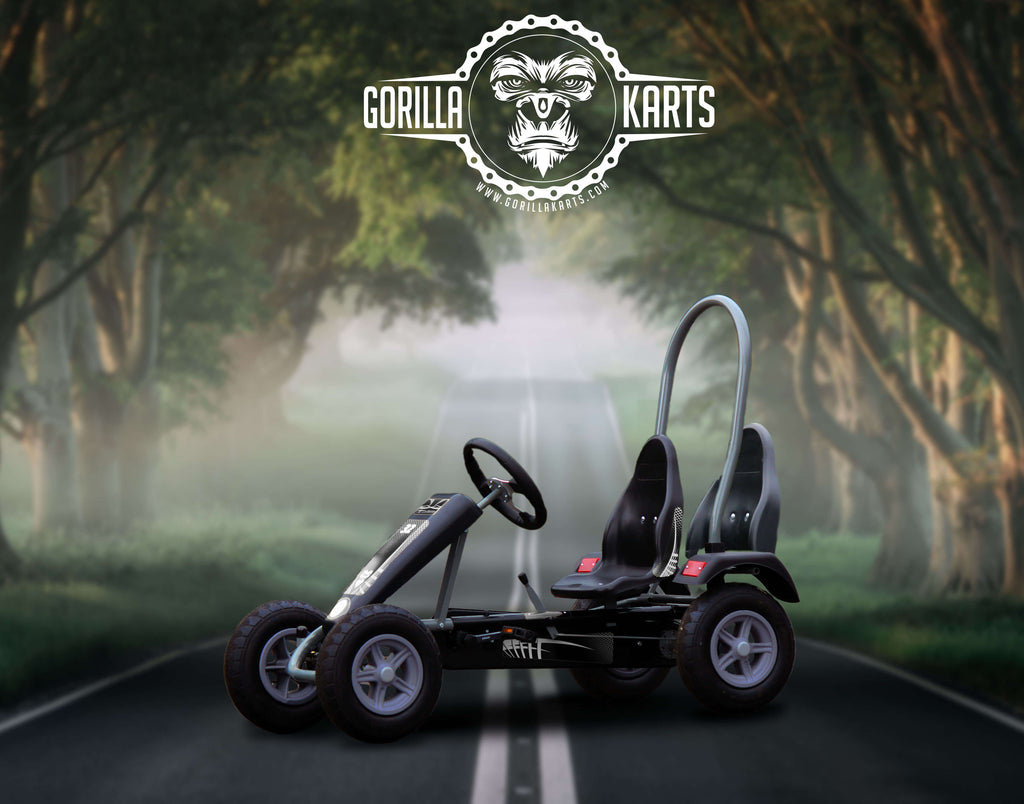 Gorilla Large Pedal Go Kart Black/white 2 seats