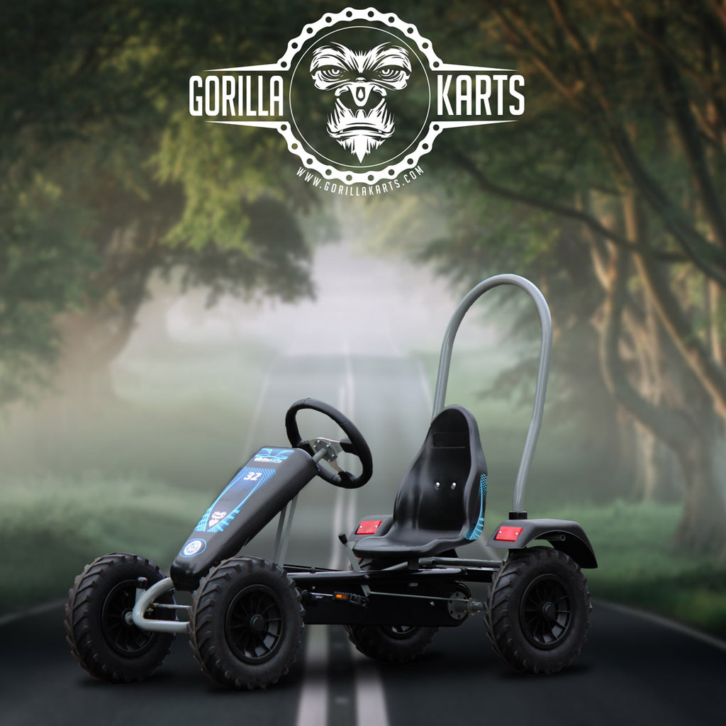 Gorilla Large Pedal Go Kart Blue - Tractor Wheels