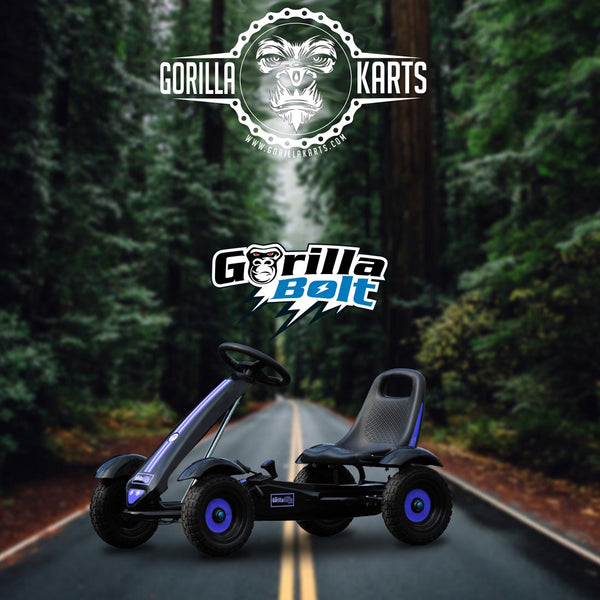 Gorilla Bolt Pedal go kart Blue + Tipping Trailer