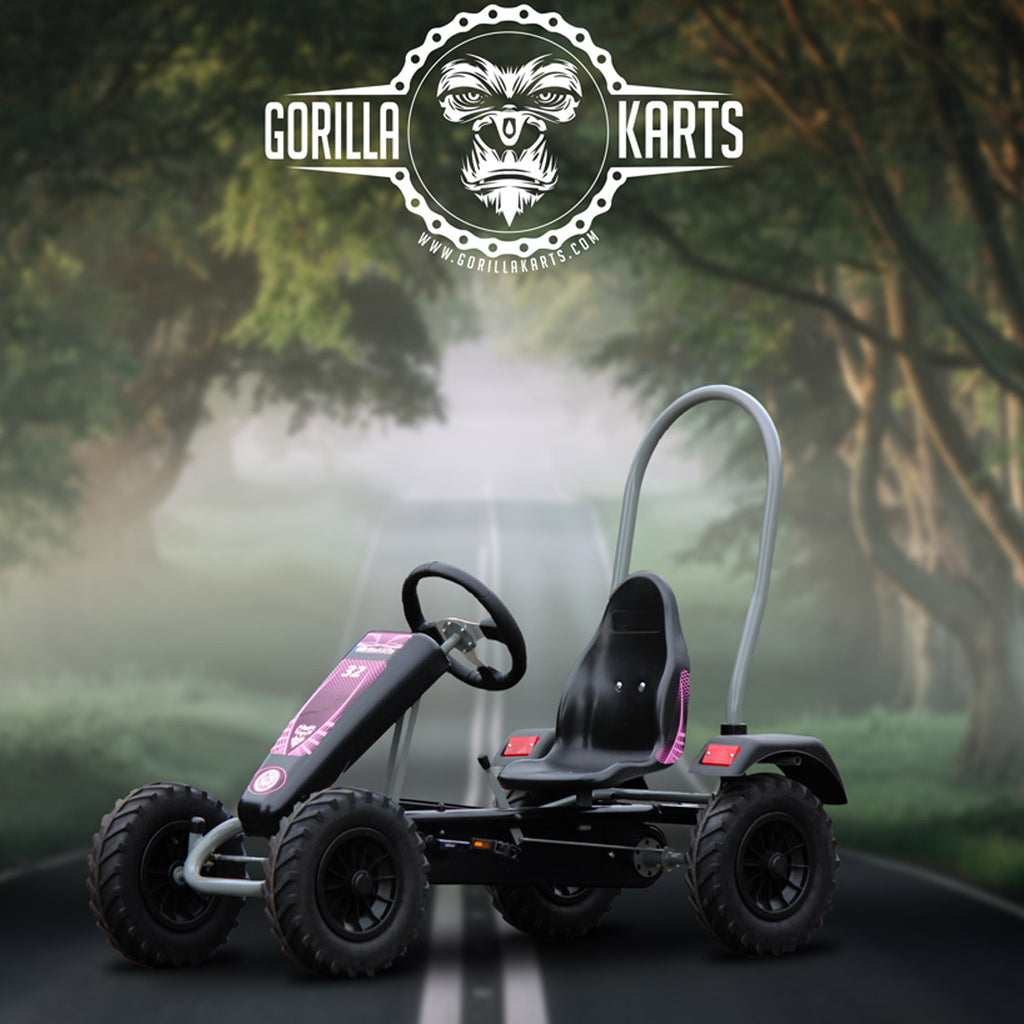 Gorilla Large Pedal Go Kart Pink - Tractor Wheels