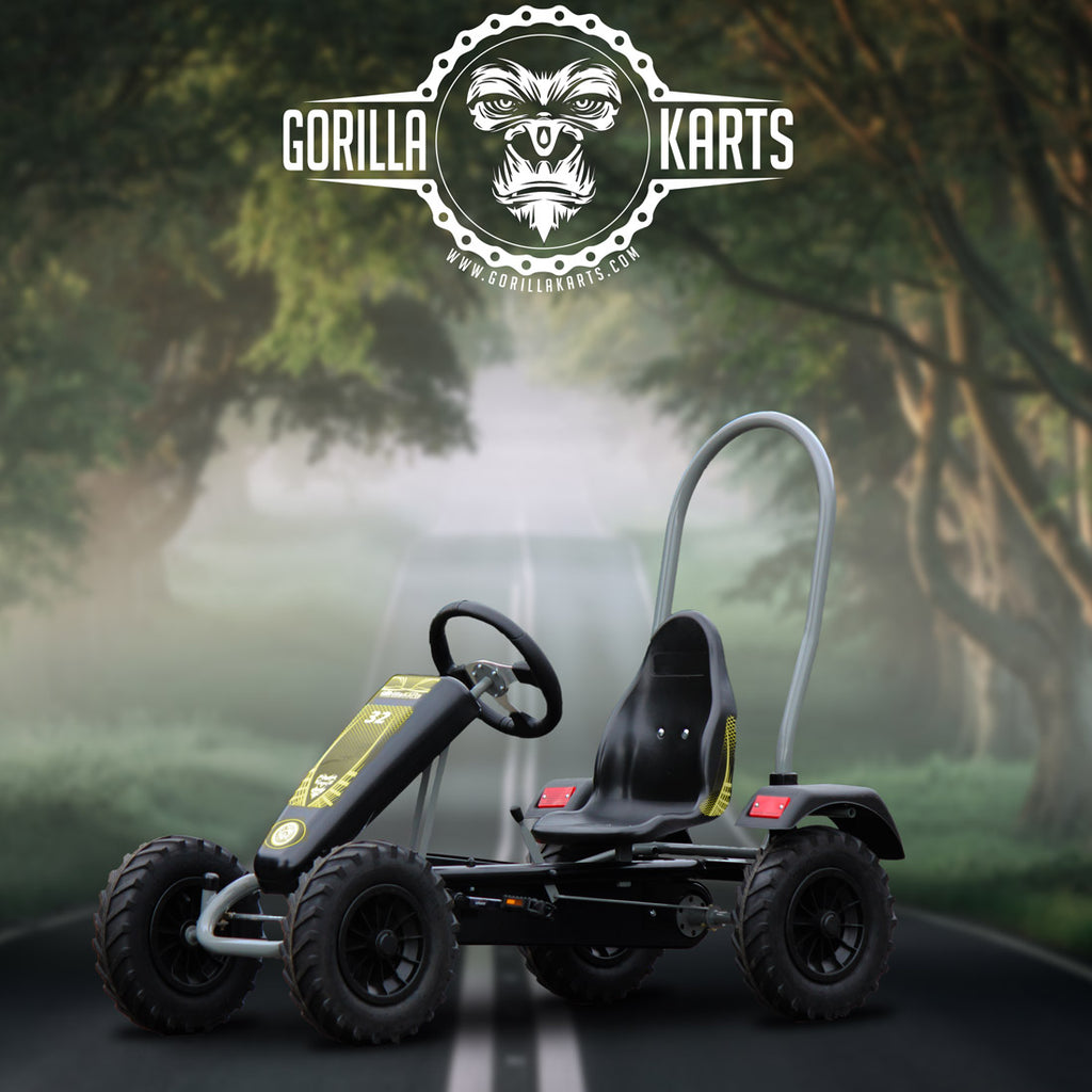 Gorilla Large Pedal Go Kart Yellow - Tractor Wheels